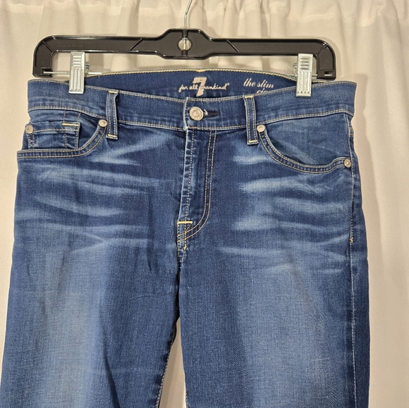 7 For All Mankind The Slim Cigarette Jeans Sz 28 - Picture 5 of 14